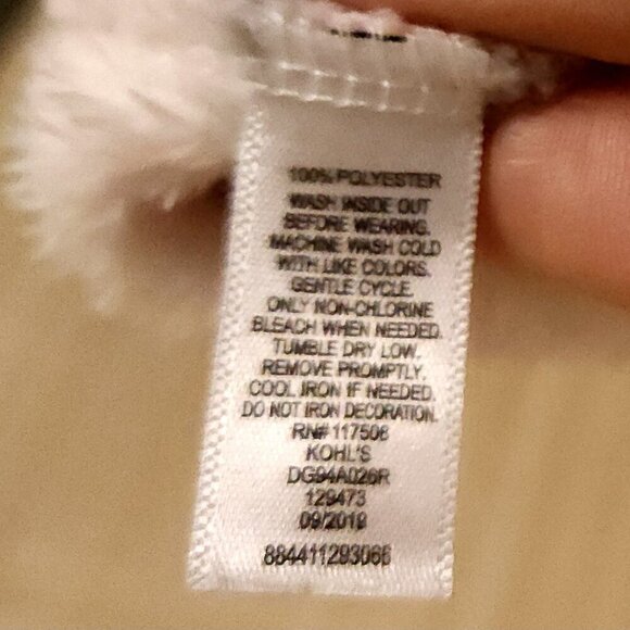 So Girls Light Pink Grey Soft Furry Fuzzy Tiger Print Hooded Pullover 10-12 - Picture 6 of 6